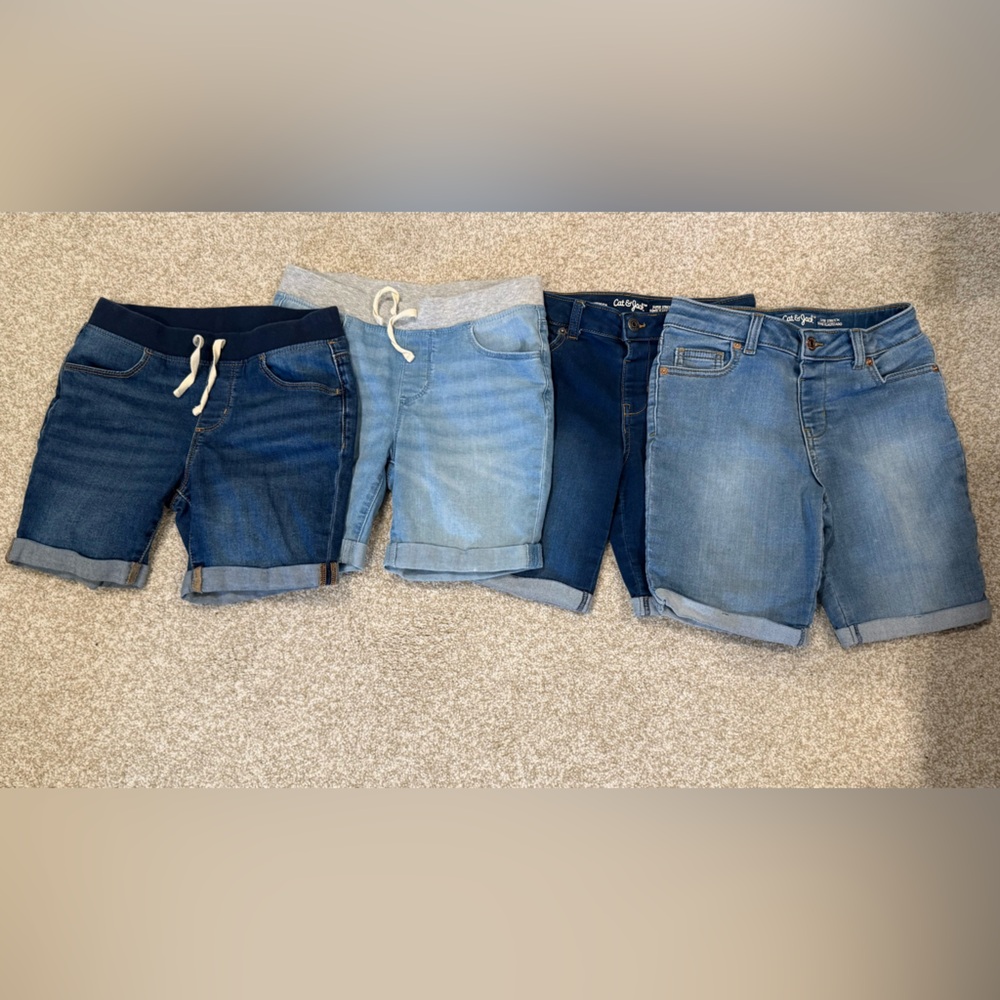 Set of 4 Denim Bermuda Shorts